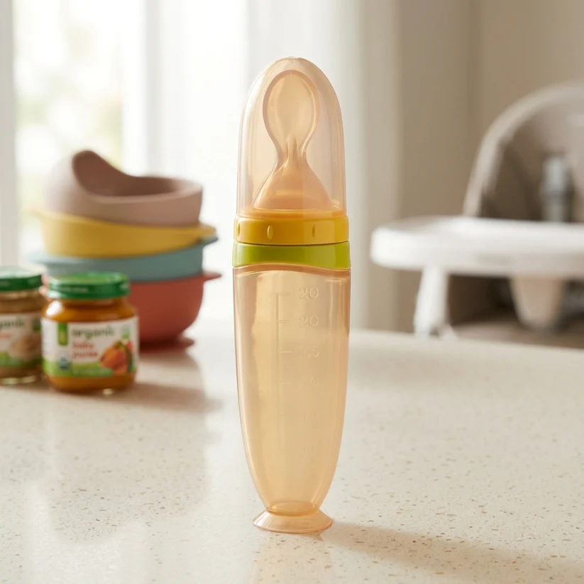 Biberón con Cuchara para Alimentar a tu Bebé Sin Desorden